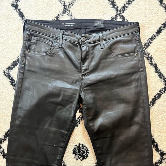 AG Adriano Goldschmied The Legging Ankle Super Skinny Ankle in Coated Black 29R - Picture 6 of 12